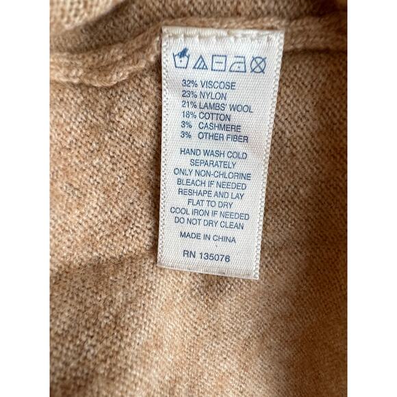 C. Wonder Beige Wool Knit Frenchie Dog Face Graphic Long Sleeve Sweater S Small - Picture 9 of 9